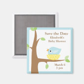 青い鳥の巣ベビーシャワー マグネット (正面/裏面)