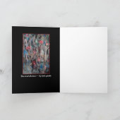 青い鳥の抽象芸術-元の芸術の挨拶状 カード (内部)