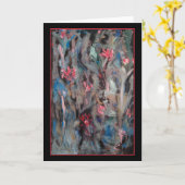 青い鳥の抽象芸術-元の芸術の挨拶状 カード (黄色い花)