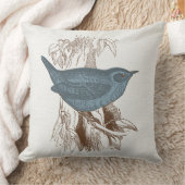青い鳥の枕 クッション (ブランケット)
