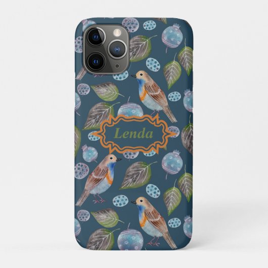 青い鳥の水色のパターン Case-Mate iPhoneケース (裏)