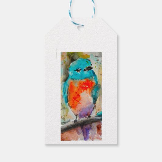 青い鳥の水色 ギフトタグ (裏面)