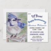 青い鳥の第1家の引っ越し祝いパーティーのパーティーの招待 招待状 (正面)