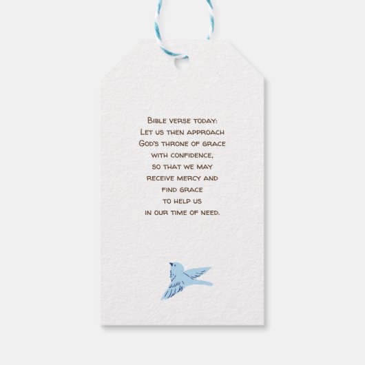 青い鳥の群れパターン ギフトタグ (裏面)