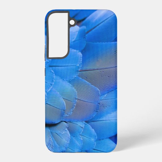 青い鳥の羽のパターン SAMSUNG GALAXYケース (裏面)