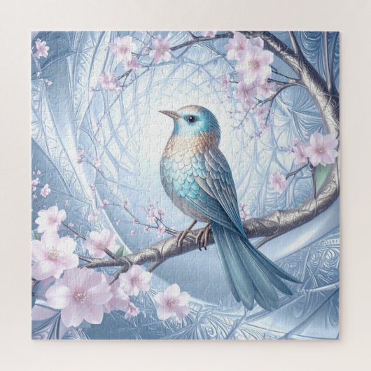青い鳥の花のジグソーパズル ジグソーパズル (縦)