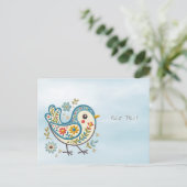 青い鳥の花のポストカード ポストカード (スタンド正面)