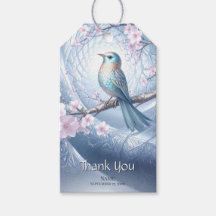 青い鳥の花ギフトタグ