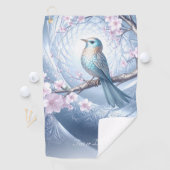 青い鳥の花柄ゴルフタオル ゴルフタオル (インサイチュ)