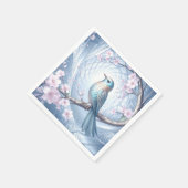 青い鳥の花柄ナプキン スタンダードカクテルナプキン (角)