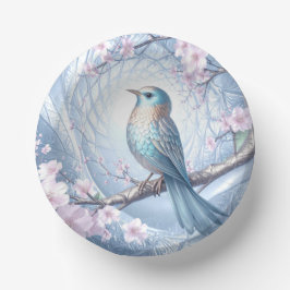 青い鳥の花柄ペーパーボウル ペーパーボウル