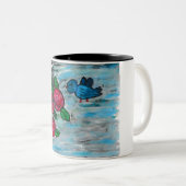 青い鳥の赤いバラ ツートーンマグカップ (正面右)