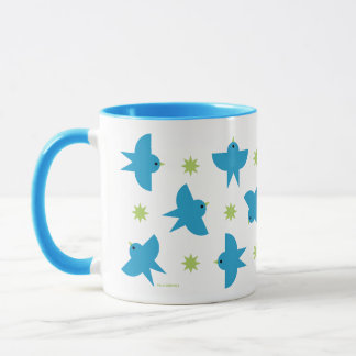 青い鳥の飛翔柄 セラミックマグカップ マグカップ