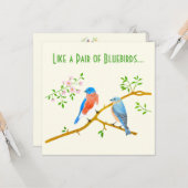 青い鳥の黄色いバレンタインカード カード (正面/裏面インサイチュ)