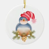 青い鳥を歌う セラミックオーナメント (正面)