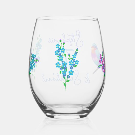 青い鳥忘れ私ではないフローラ70とセンセーショナル ステムなしワイングラス (裏面)