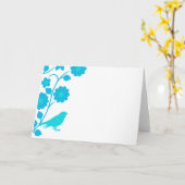 青い鳥 カード (黄色い花)