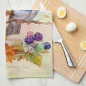 青い鳥 キッチンタオル (四つ折り)