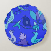 青い鳥 ラウンドクッション (裏面)