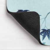 青い鳥,古邨鳥の青，小村，浮世絵 マウスパッド (コーナー)