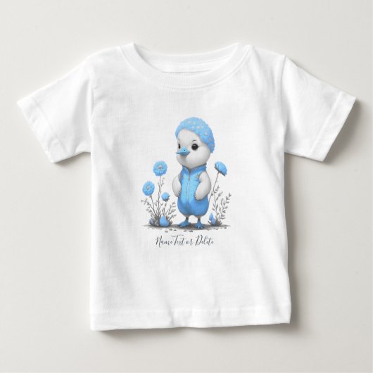青い鴨のベビーTシャツ ベビーTシャツ (正面)