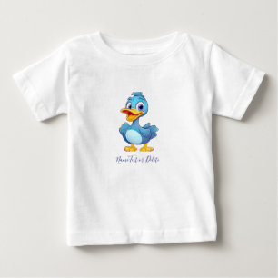 青い鴨の赤ちゃんTシャツ ベビーTシャツ