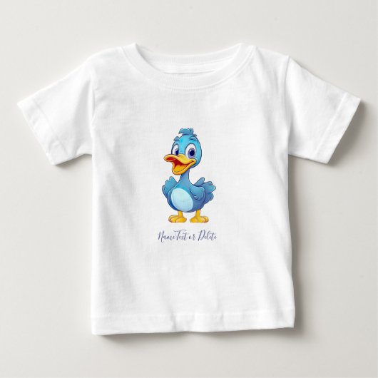青い鴨の赤ちゃんTシャツ ベビーTシャツ (正面)
