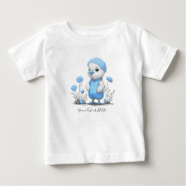 青い鴨の赤ちゃんTシャツ ベビーTシャツ