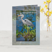 青い鷲が付いている義理の娘のバースデー・カード カード (黄色い花)