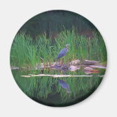 青い鷲の反射の動物の絵画の磁石 マグネット (正面)