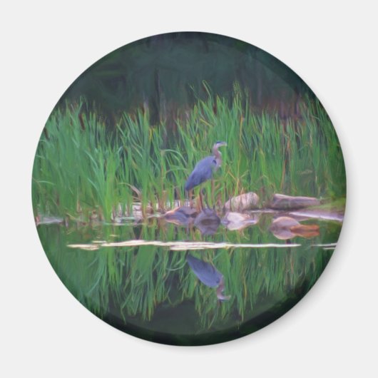 青い鷲の反射の動物の絵画の磁石 マグネット (正面)