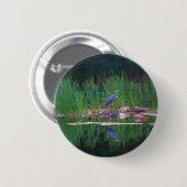 青い鷲の反射の動物の絵画ボタン 缶バッジ (正面&裏面)