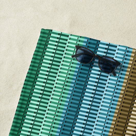 青い黄緑のパスタイリッシュタモダンーン  ビーチタオル (インサイチュ)