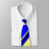 青い黄色と海軍の交互ストライプのネクタイ ネクタイ (タイ)