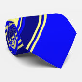 青い黄色と海軍の交互ストライプのネクタイ ネクタイ (ロール)