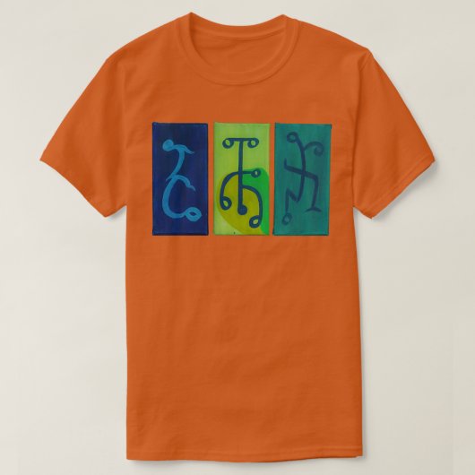 青い黄色と緑のダンサー Tシャツ (デザイン正面)