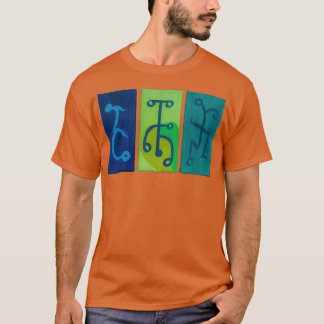 青い黄色と緑のダンサー Tシャツ
