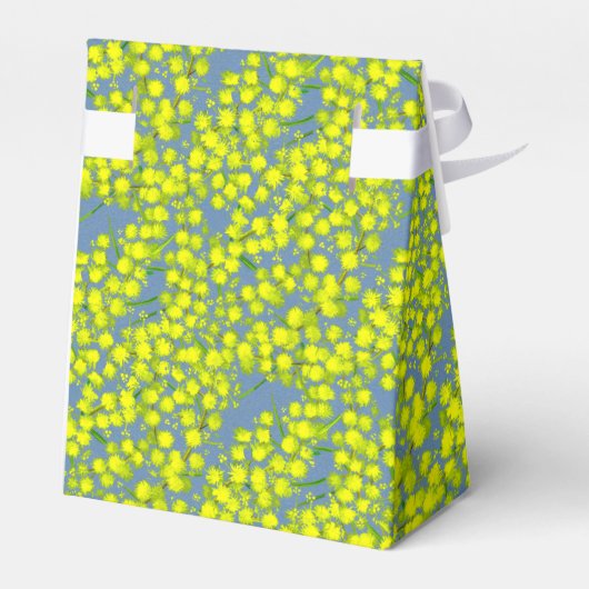 青い黄色のアカシアのワタ感謝していルはギフトボックス フェイバーボックス (裏面サイド)
