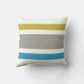 青い黄色のグレーのオフ白い矢印ヘリンボーン クッション (裏面)