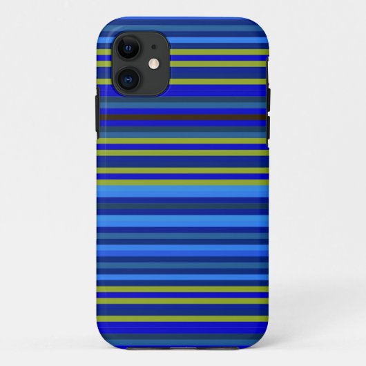青い黄色のシアン色のストライプ背景 Case-Mate iPhoneケース (裏面)