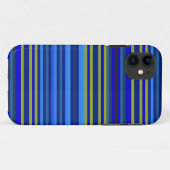青い黄色のシアン色のストライプ背景 Case-Mate iPhoneケース (裏面(横))