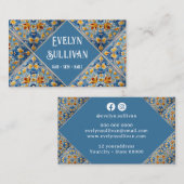 青い黄色のタイルの名刺 名刺 (正面/裏面)