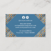 青い黄色のタイルの名刺 名刺 (裏面)