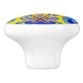 青い黄色のパタアートーン セラミックノブ (側面)