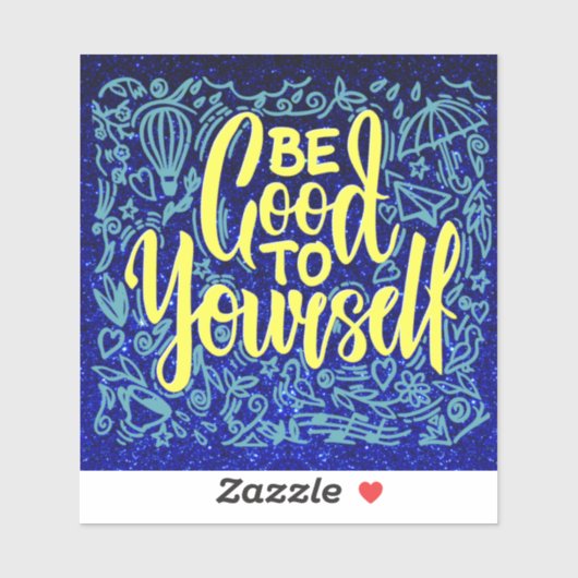 青い黄色のビニールやる気を起こさせるを自分に合わせる シール (シート)