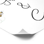 青い黄色のフローラママBee赤ちゃんシャワーのサイン フォトプリント (角)