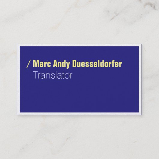 青い黄色のモダン名刺 名刺 (正面)