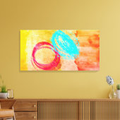 青い黄色のモダン引き伸ばしキャンバス印刷ウォールアート キャンバスプリント (インサイチュ (リビング))