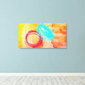 青い黄色のモダン引き伸ばしキャンバス印刷ウォールアート キャンバスプリント (インサイチュ (ウッドフロア))