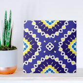 青い黄色の地中海のアズレヨスのモザイクパターン タイル